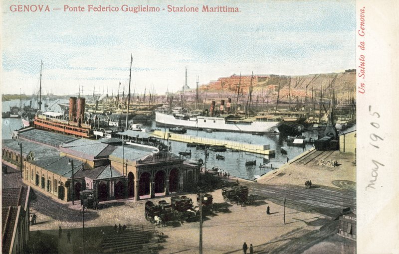 Ponte Federico Guglielmo e terminal dei traghetti, Genova da Italian Photographer