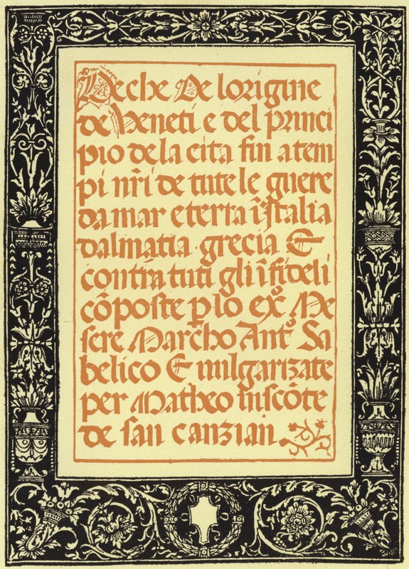Le Croniche di Marco Antonio Sabellico da Italian School