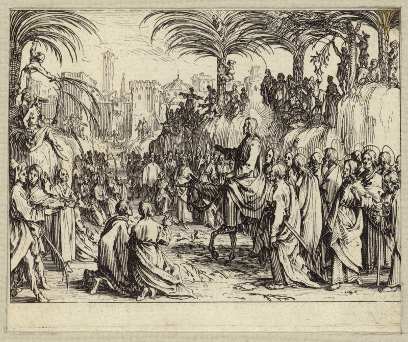 Gesù Cristo entra a Gerusalemme (incisione) da Jacques (after) Callot