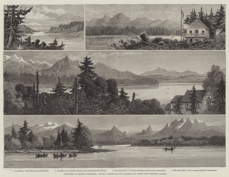 Schizzi in British Columbia, luoghi visitati dal Marchese di Lorne e dalla Principessa Louise da James Burrell Smith