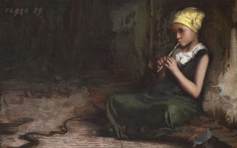 Ragazza che incanta un serpente da James (after) Clark