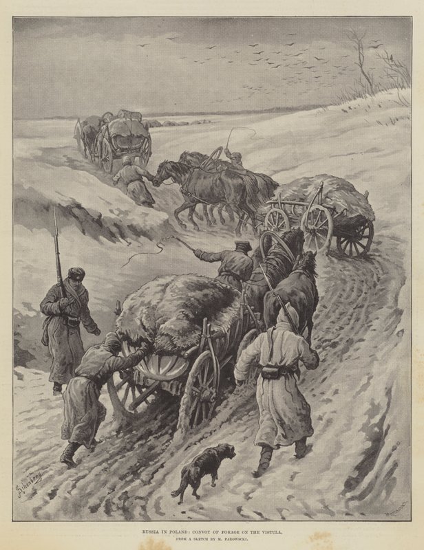 La Russia in Polonia, Convoglio di Foraggio sulla Vistola da Johann Nepomuk Schonberg