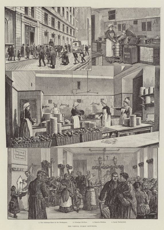 Le cucine pubbliche di Vienna da Johann Nepomuk Schonberg
