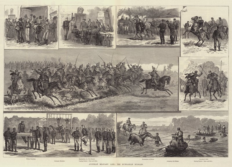 Vita militare austriaca, gli ussari ungheresi da Johann Nepomuk Schonberg