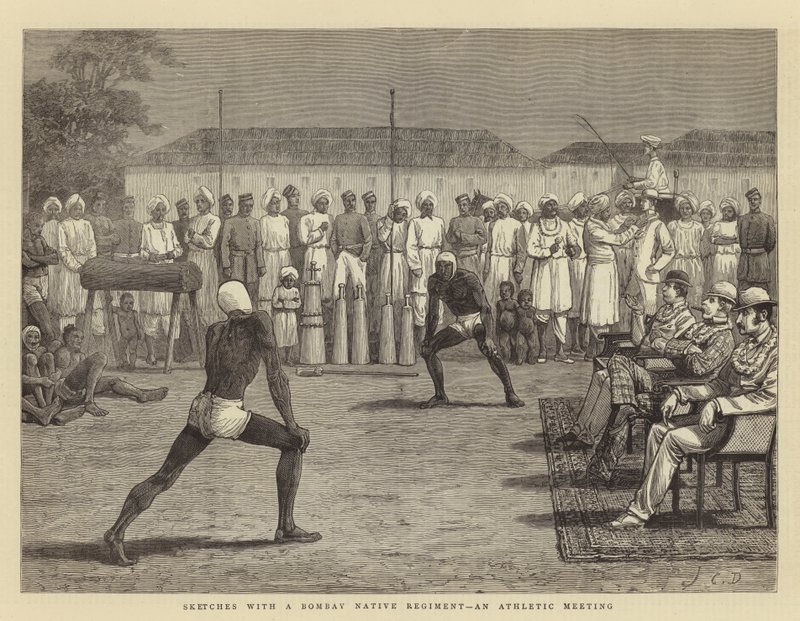 Schizzi con un Reggimento Nativo di Bombay, un Incontro Atletico da John Charles Dollman