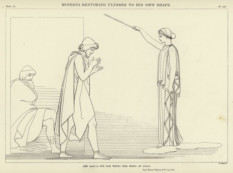 Minerva che restituisce Ulisse alla sua forma da John Flaxman