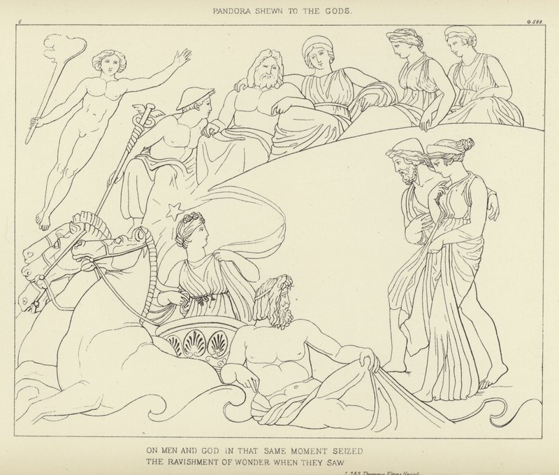 Pandora mostrata agli Dei da John Flaxman