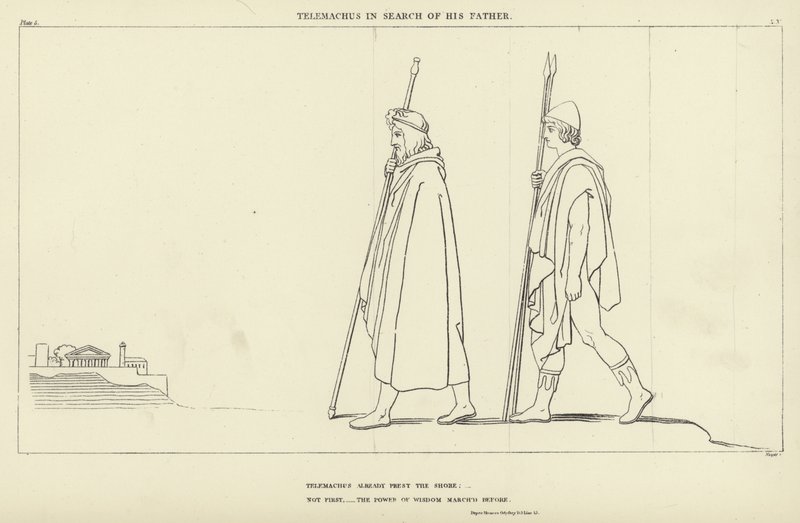 Telemaco alla ricerca di suo padre da John Flaxman