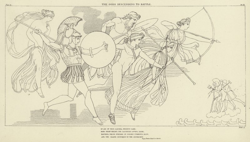 Gli dei scendono in battaglia da John Flaxman