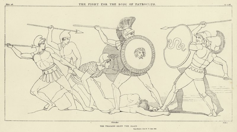 La lotta per il corpo di Patroclo da John Flaxman