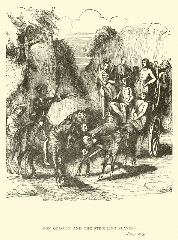 Don Chisciotte e i commedianti ambulanti da John Gilbert