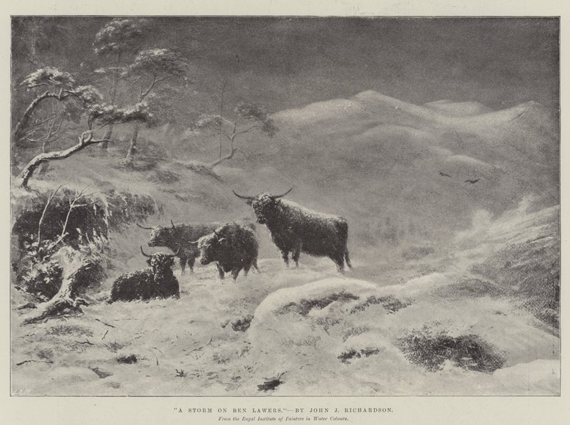 Una tempesta su Ben Lawers da John Isaac Richardson