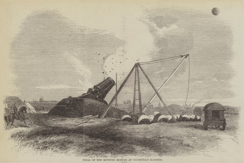 Prova del mortaio mostruoso alle paludi di Plumstead da John Palmer