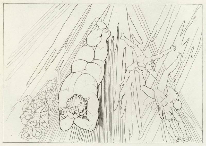 Lucifero, Purgatorio, Canto 12 (incisione) da John (after) Flaxman