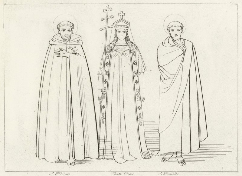La Chiesa, Paradiso, Canto 11 (incisione) da John (after) Flaxman