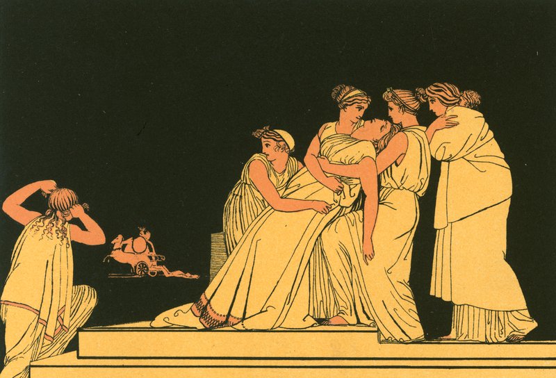Andromaca svenuta sul muro da John Flaxman