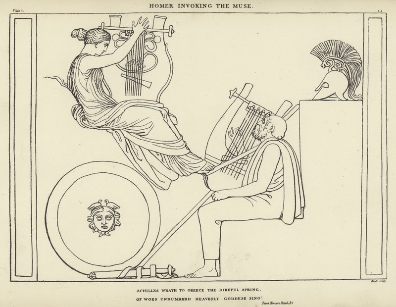 Omero invocando la Musa da John Flaxman