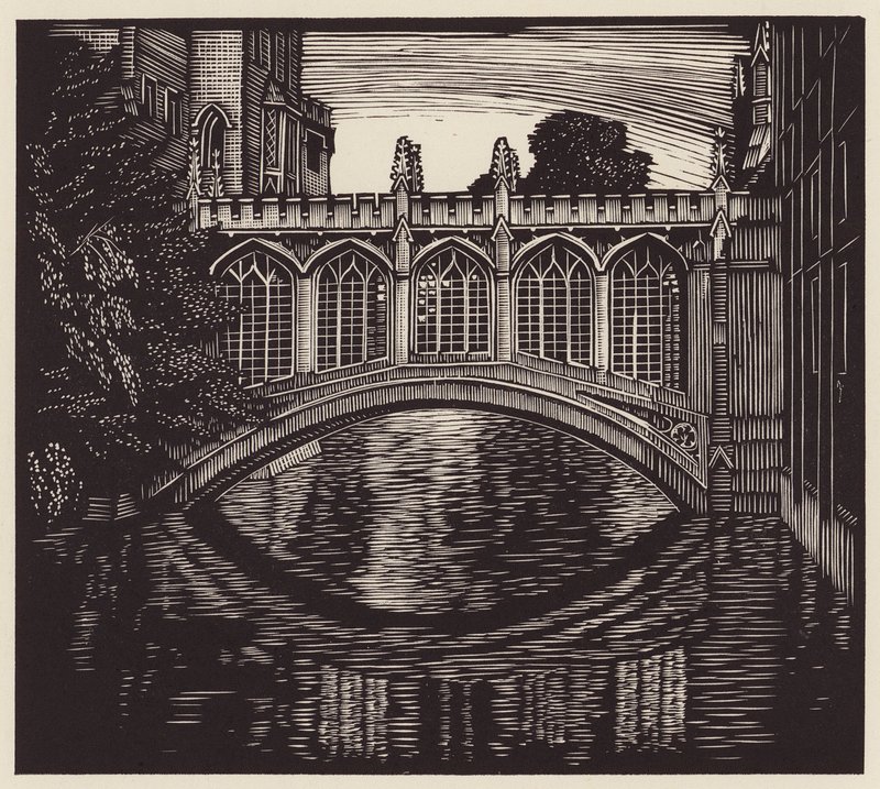 Cambridge: "Il ponte dei sospiri" (xilografia) da John Frederick Greenwood
