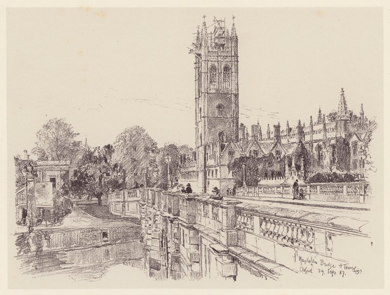 Magdalen College dal Ponte da John Fulleylove