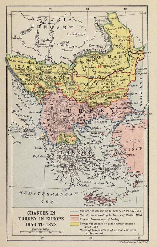 Cambiamenti in Turchia in Europa da John George Bartholomew