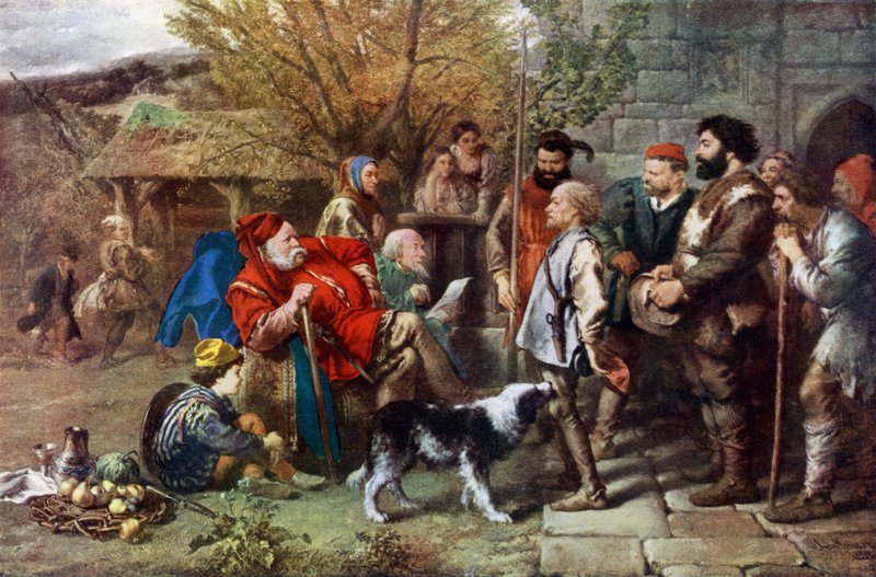 Sir John Falstaff rivede il suo reggimento stracciato da John Gilbert