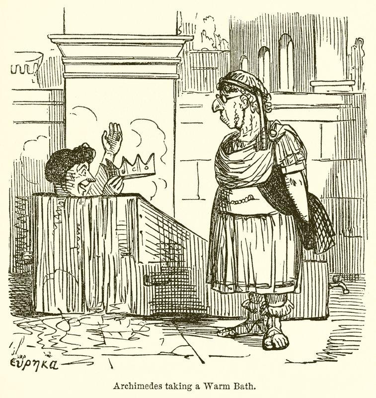 Archimede che fa un bagno caldo da John Leech