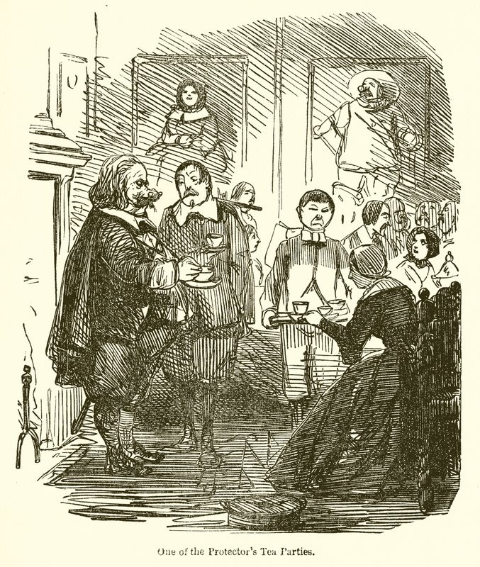 Una delle feste del tè del Protettore da John Leech