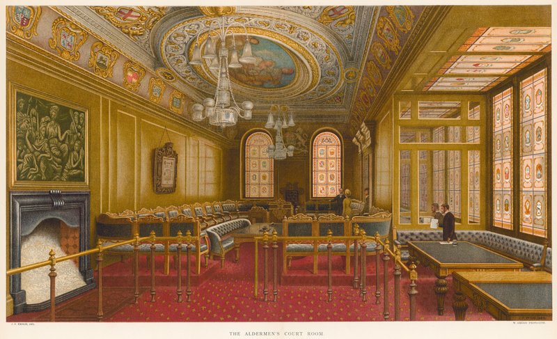 La Sala del Tribunale degli Aldermen, Guildhall, Londra da John Phillipp Emslie