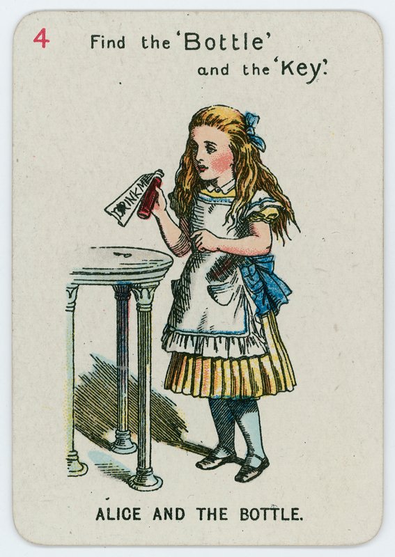 Alice e la bottiglia da John Tenniel
