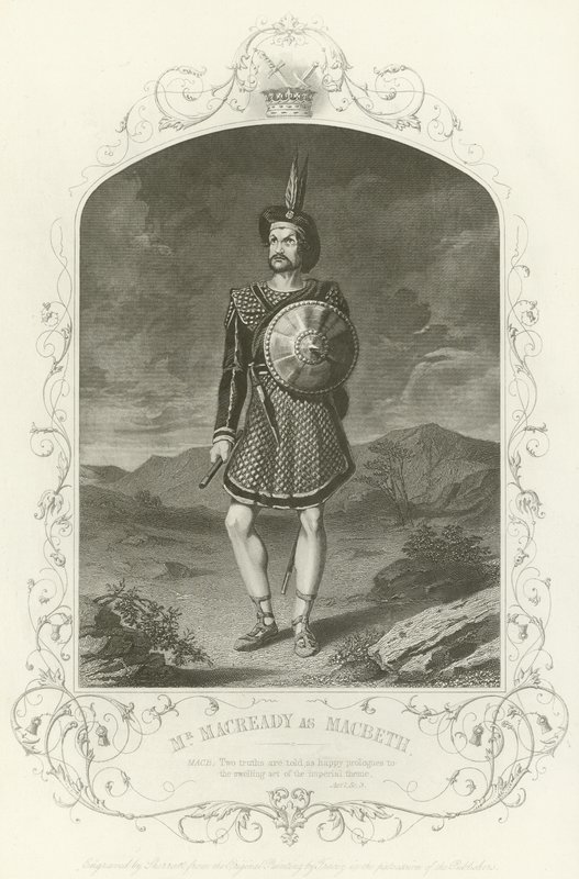 Mr Macready come Macbeth, Atto I, scena iii da Joseph Kenny Meadows