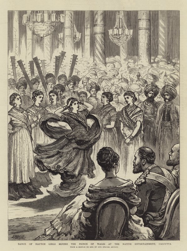 Danza delle ragazze Nautch davanti al Principe di Galles all