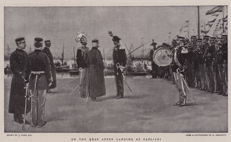Sul molo dopo lo sbarco a Cagliari da Joseph Nash