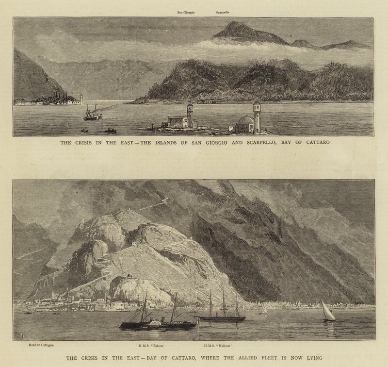 La crisi in Oriente, Baia di Cattaro da Joseph Nash