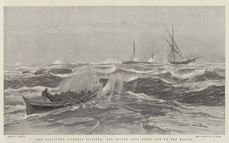 Il disastro della scialuppa di salvataggio di Kingstown, la seconda barca che va al soccorso da Joseph Nash