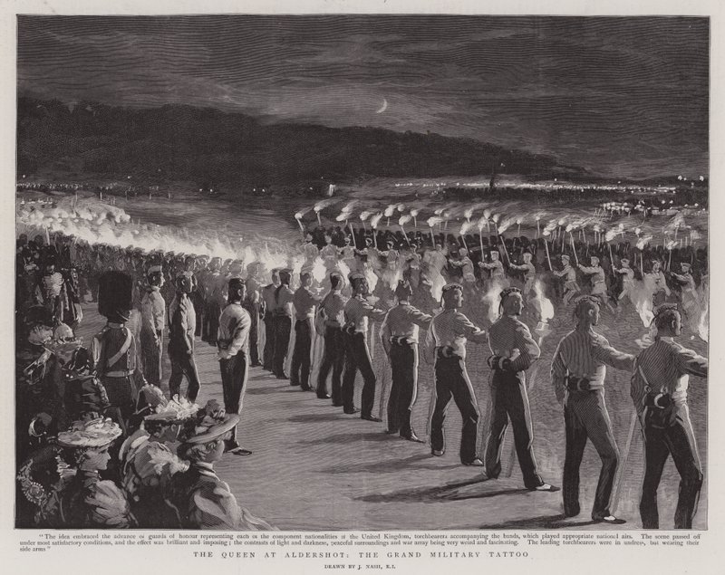La regina ad Aldershot, il grande tatuaggio militare da Joseph Nash