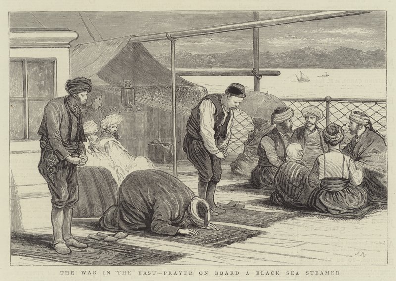 La guerra in Oriente, preghiera a bordo di un piroscafo del Mar Nero da Joseph Nash