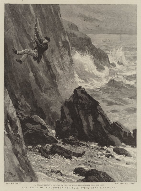 Il naufragio di una goletta al largo di Bull Point, vicino a Ilfracombe da Joseph Nash