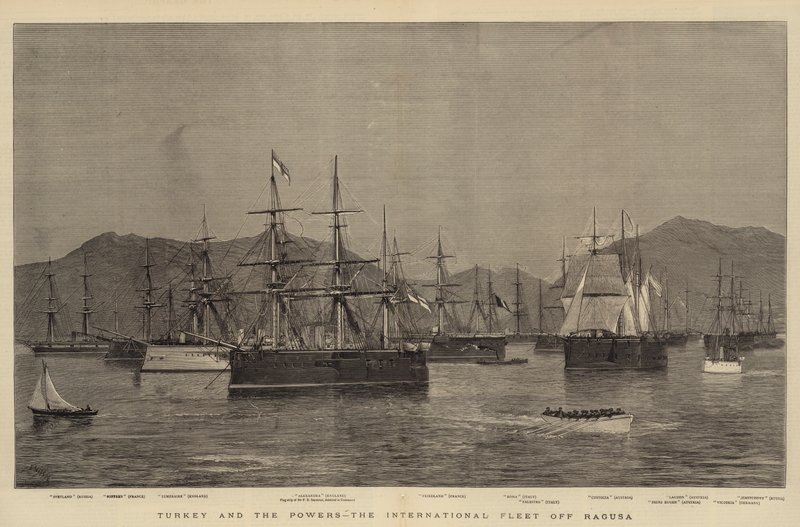 La Turchia e le Potenze, la flotta internazionale al largo di Ragusa da Joseph Nash
