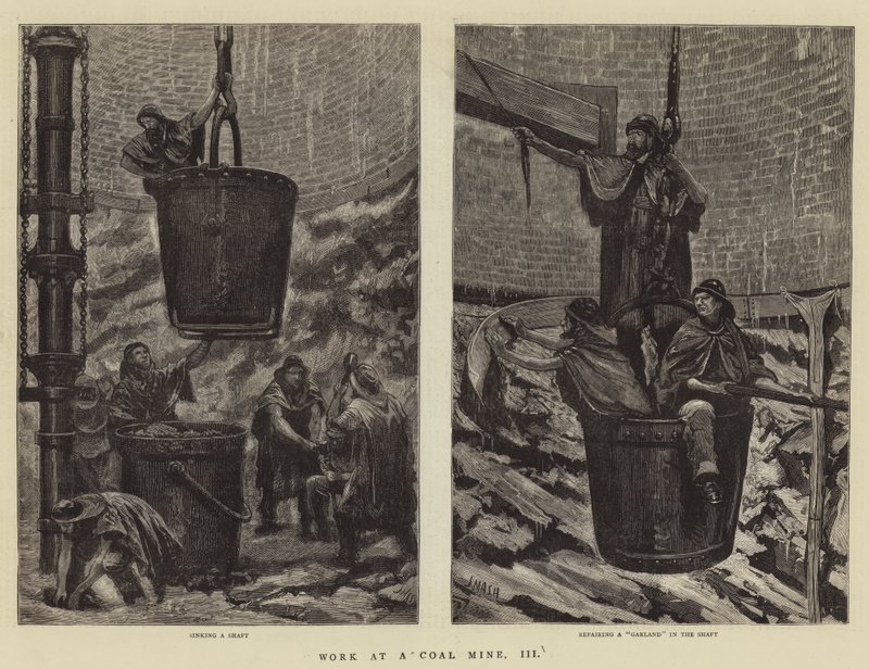 Lavoro in una miniera di carbone, III da Joseph Nash