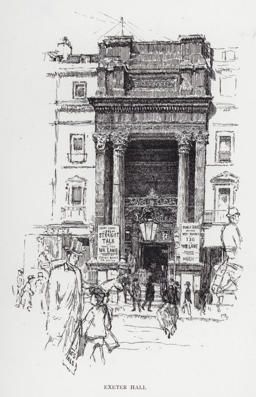 Exeter Hall da Joseph (after) Pennell