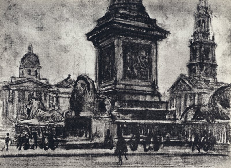 Leoni, Trafalgar Square da Joseph (after) Pennell