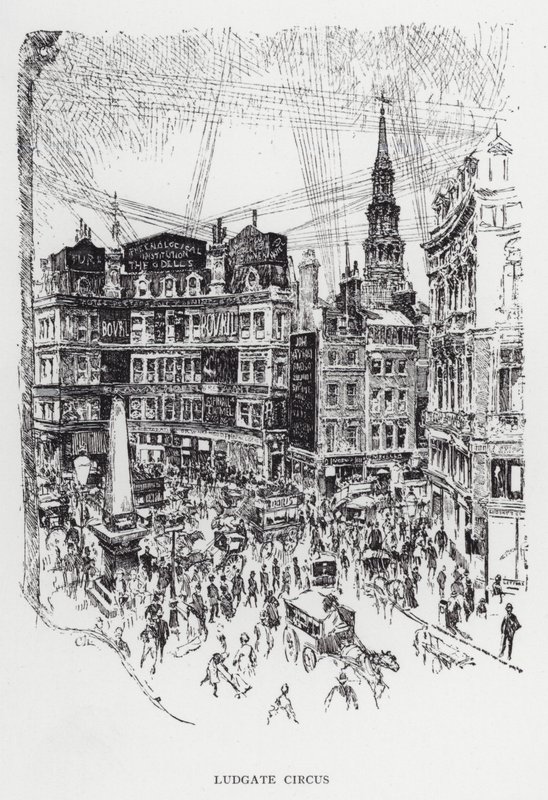 Ludgate Circus da Joseph (after) Pennell