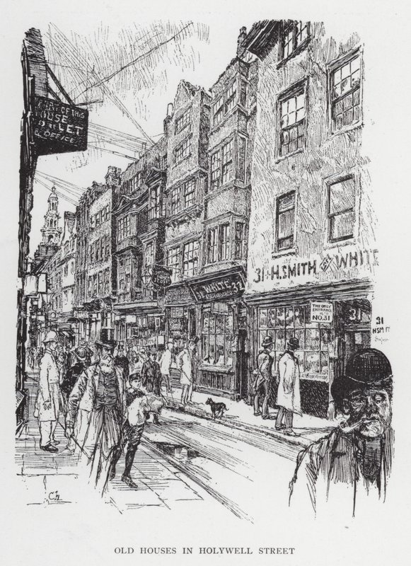 Vecchie case in Holywell Street da Joseph (after) Pennell