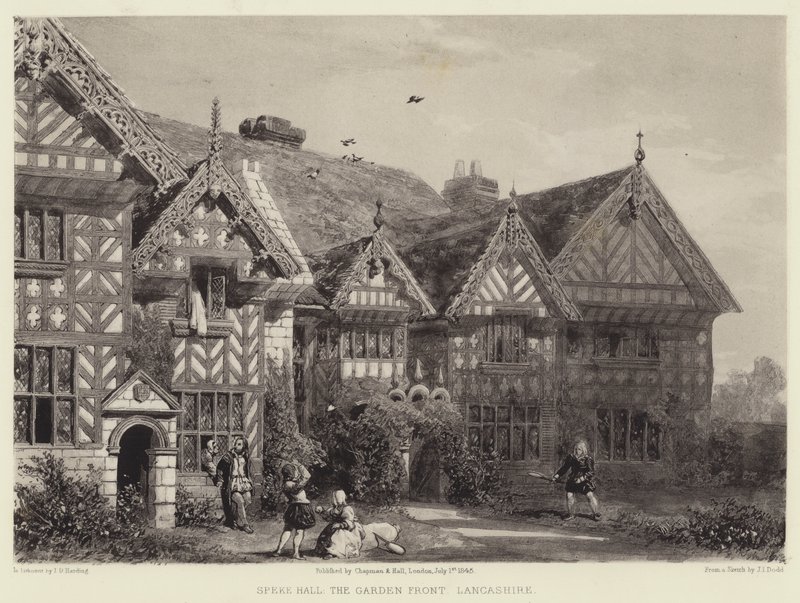 Speke Hall, La Facciata del Giardino, Lancashire da Joseph Josiah Dodd