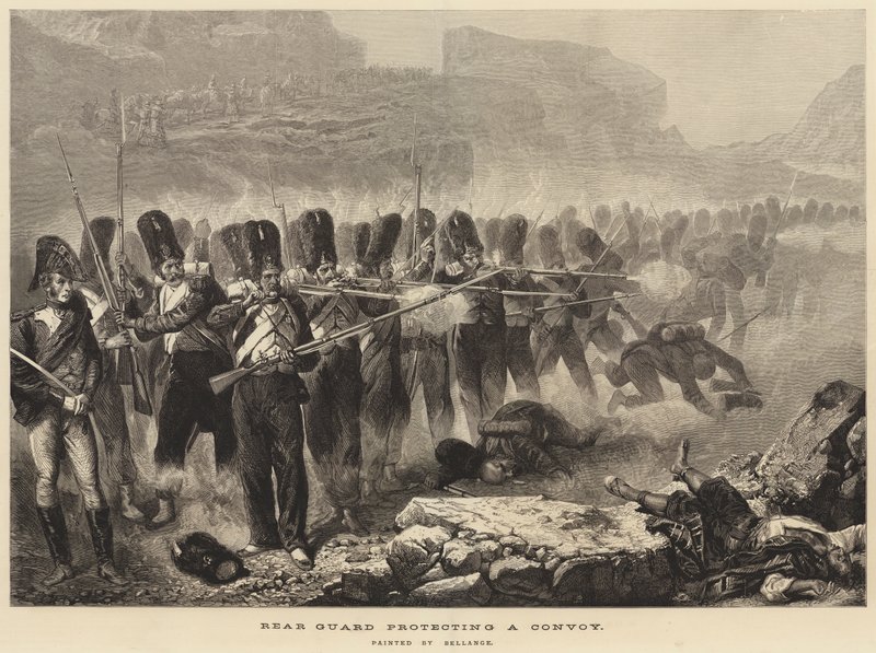 Retroguardia che protegge un convoglio da Joseph Louis Hippolyte Bellange