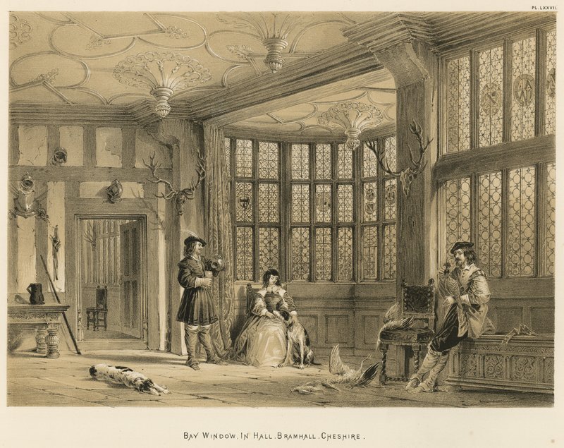 Bow-window, nella sala, Bramhall, Cheshire da Joseph Nash