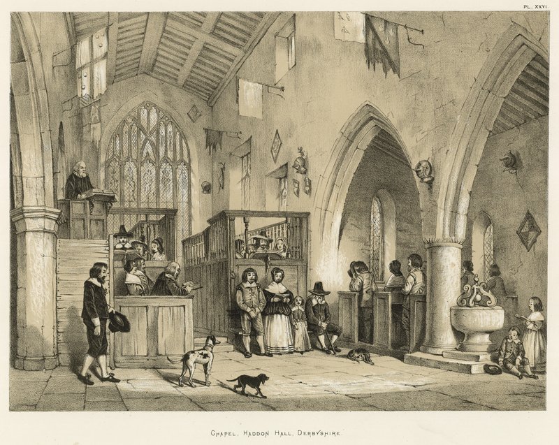 Cappella, Haddon Hall, Derbyshire da Joseph Nash