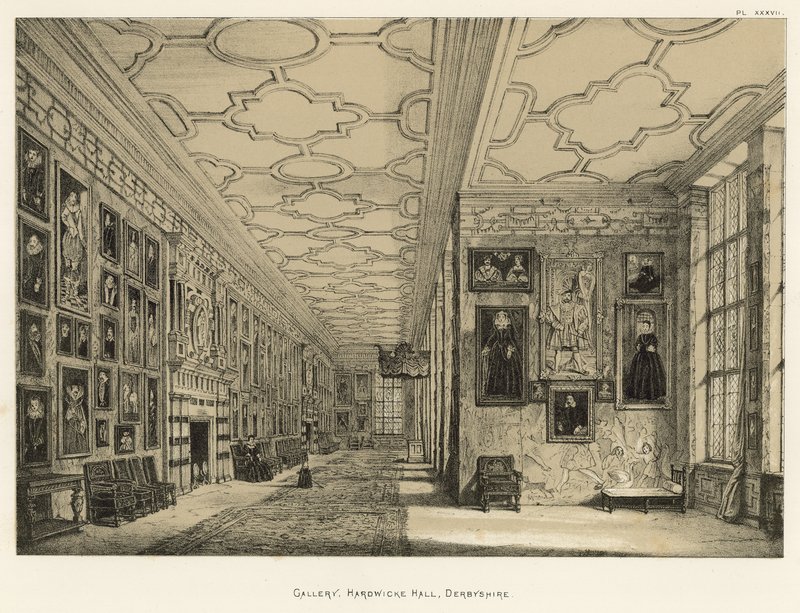 Galleria, Hardwicke Hall, Derbyshire da Joseph Nash