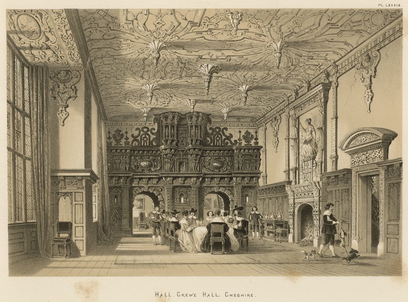 Sala, Crewe Hall, Cheshire da Joseph Nash