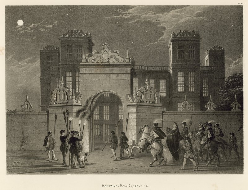 Hardwicke Hall, Derbyshire da Joseph Nash